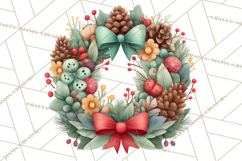 Christmas Wreaths Clipart PNG, Cute Cartoon Holiday Objects Product Image 3