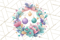 Christmas Wreaths Clipart PNG, Cute Cartoon Holiday Objects Product Image 2