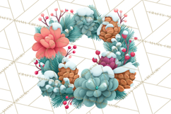 Christmas Wreaths Clipart PNG, Cute Cartoon Holiday Objects Product Image 3