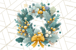 Christmas Wreaths Clipart PNG, Cute Cartoon Holiday Objects Product Image 2