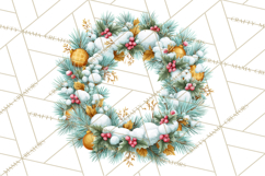 Christmas Wreaths Clipart PNG, Cute Cartoon Holiday Objects Product Image 4