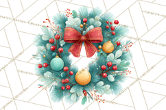 Christmas Wreaths Clipart PNG, Cute Cartoon Holiday Objects Product Image 3