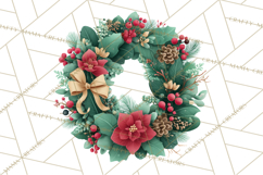 Christmas Wreaths Clipart PNG, Cute Cartoon Holiday Objects Product Image 2