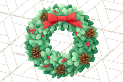 Christmas Wreaths Clipart PNG, Cute Cartoon Holiday Objects Product Image 3