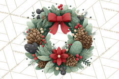 Christmas Wreaths Clipart PNG, Cute Cartoon Holiday Objects Product Image 4