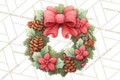 Christmas Wreaths Clipart PNG, Cute Cartoon Holiday Objects Product Image 2