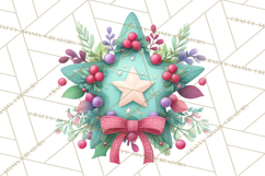 Christmas Wreaths Clipart PNG, Cute Cartoon Holiday Objects Product Image 5
