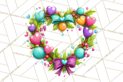 Christmas Wreaths Clipart PNG, Cute Cartoon Holiday Objects Product Image 5