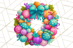 Christmas Wreaths Clipart PNG, Cute Cartoon Holiday Objects Product Image 3