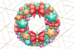 Christmas Wreaths Clipart PNG, Cute Cartoon Holiday Objects Product Image 2
