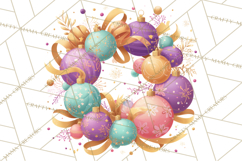 Christmas Wreaths Clipart PNG, Cute Cartoon Holiday Objects Product Image 2