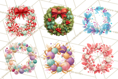 Christmas Wreaths Clipart PNG, Cute Cartoon Holiday Objects Product Image 3