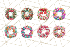Christmas Wreaths Clipart PNG, Cute Cartoon Holiday Objects Product Image 4