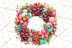 Christmas Wreaths Clipart PNG, Cute Cartoon Holiday Objects Product Image 5