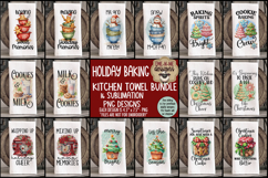 Holiday Kitchen Towel Bundle | 16 Christmas Baking PNG Files Product Image 2