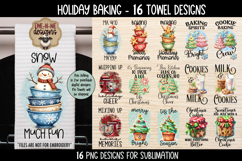 Holiday Kitchen Towel Bundle | 16 Christmas Baking PNG Files Product Image 1