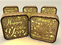 Holiday Shadow Box Lanterns - 5 in 1 - Laser Cut Designs Product Image 2