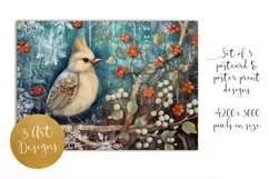 Christmas Animals Postcard & Art Prints - 3 JPEG Files Product Image 2