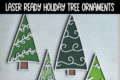 Whimsical Holiday Trees Laser SVGs | Four Laser SVG Designs Product Image 2