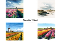 Watercolor Holland symbols clipart. Welcome to Netherlands. Product Image 4