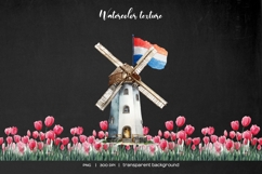 Watercolor Holland symbols clipart. Welcome to Netherlands. Product Image 6