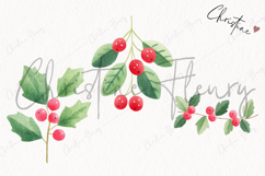 Cute Christmas Holly Clipart | Christmas PNG Product Image 3