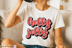 Holly Jolly SVG Red Polka Dot Christmas Quote PNG Cut File Product Image 2