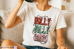Retro Holly Jolly Babe Christmas SVG PNG T-shirt Design Product Image 2