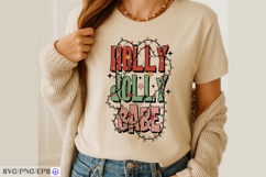Retro Holly Jolly Babe Christmas SVG PNG T-shirt Design Product Image 3