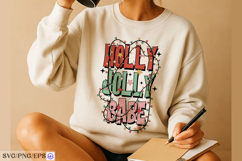 Retro Holly Jolly Babe Christmas SVG PNG T-shirt Design Product Image 4