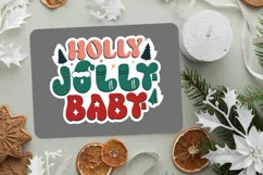 Holly Jolly Baby Stickers SVG , Christmas SVG Design Product Image 3