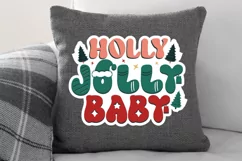 Holly Jolly Baby Stickers SVG , Christmas SVG Design Product Image 2