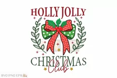 Holly Jolly Christmas Coquette Bow SVG T-shirt Design Product Image 1