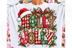 Holly Jolly Christmas PNG | Leopard & Buffalo Plaid Sublimat Product Image 1