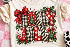 Holly Jolly Christmas Vintage Buffalo Plaid Holiday PNG Product Image 1