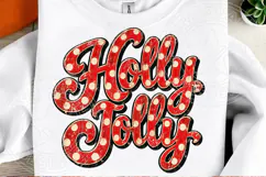 Holly Jolly Christmas PNG | Vintage Red Polka Dot Sublimatio Product Image 2