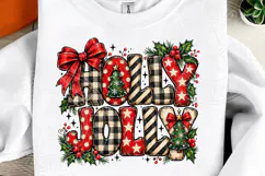 Holly Jolly Christmas Vintage Buffalo Plaid Holiday PNG Product Image 2