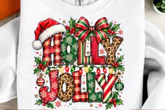 Holly Jolly Christmas PNG | Leopard & Buffalo Plaid Sublimat Product Image 2