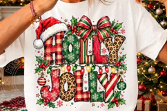 Holly Jolly Christmas PNG | Leopard & Buffalo Plaid Sublimat Product Image 3