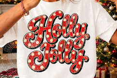 Holly Jolly Christmas PNG | Vintage Red Polka Dot Sublimatio Product Image 3