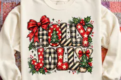 Holly Jolly Christmas Vintage Buffalo Plaid Holiday PNG Product Image 4