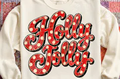 Holly Jolly Christmas PNG | Vintage Red Polka Dot Sublimatio Product Image 4