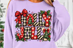 Holly Jolly Christmas Vintage Buffalo Plaid Holiday PNG Product Image 5
