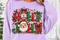 Holly Jolly Christmas Santa Vintage Christmas Lights & Bow P Product Image 5