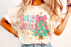 Holly Jolly PNG, Merry Christmas PNG, Holiday PNG, Xmas PNG Product Image 1