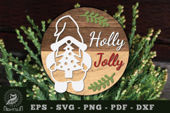 Holly Jolly Laser Cut Round Sign Product Image 1
