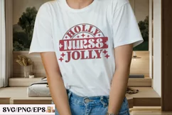 Holly Jolly Nurse Christmas Retro PNG Design Product Image 2