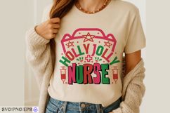 Holly Jolly Nurse Christmas Cheer for Healthcare Heroes SVG Product Image 3