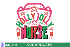 Holly Jolly Nurse Christmas Cheer for Healthcare Heroes SVG Product Image 4