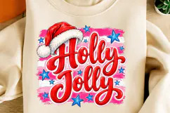Holly Jolly Christmas PNG | Pink Santa Hat Trendy Christmas Product Image 2